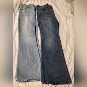 OLD NAVY high rise flair jeans. 2 pairs. Size 14